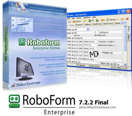 دانلود نرم افزار پرکردن فرم های عضویت در سایت ها AI Roboform Enterprise 7.2.2 Final