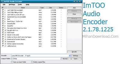 مبدل حرفه اي فايل هاي صوتي ImTOO Audio Encoder 2.1.78.1225 :