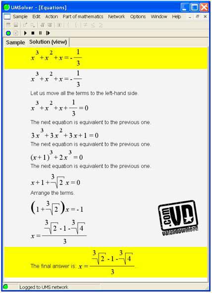 نرم افزار حل مسائل ریاضی Universal Math Solver v7.0.0.5