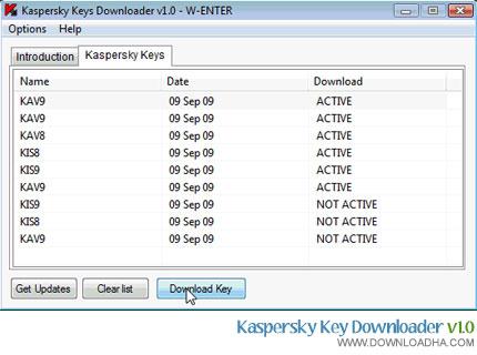 دریافت جدیدترین پسوردهای Kaspersky با Kaspersky Key Downloader v1.0 دریافت جدیدترین پسوردهای Kaspersky با Kaspersky Key Downloader v1.0