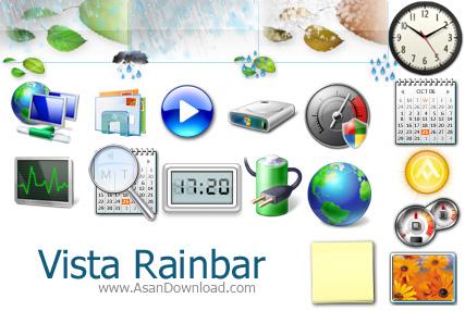 Sidebar ویندوز ویستا برای ویندوز XP با Vista Rainbar v4.3