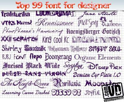 مجموعه ۹۹ فونت از بهترین ها برای طراحان - Top 99 Font For Designer