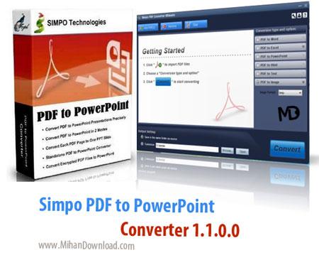 دانلود نرم افزار تبدیل پی دی اف به پاورپوینت Simpo PDF to PowerPoint Converter 1.1.0.0