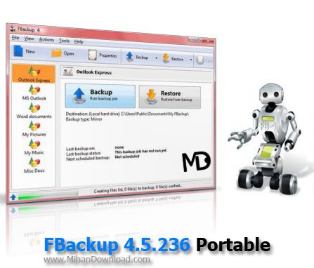 دانلود نرم افزار تهیه نسخه پشتیبان از اطلاعات FBackup 4.5.236 Portable