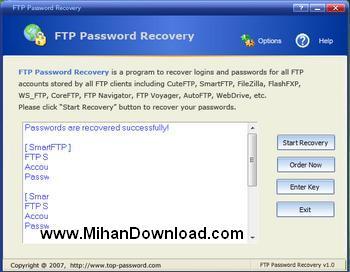 بازیابی رمز عبور در اف تی پی FTP Password Recovery 1.0 Cracked