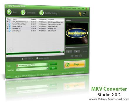 نرم افزار قدرتمند تبدیل فرمت MKV به فرمت های کیفیت بالا MKV Converter Studio 2.0.2