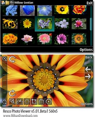 نسخه ي جديد نرم افزار نمايش عكس در سري 60 ويرايش پنجم Resco Photo Viewer v5.01.Beta1