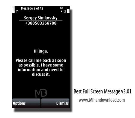 نرم افزار موبایل Best Full Screen Message v3.01 برای s60v3 , s60v5