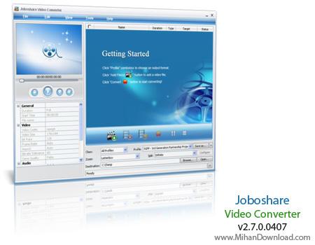 نرم افزار تبدیل فرمتهای ویدیویی به یکدیگر Joboshare Video Converter 2.7.0.0407