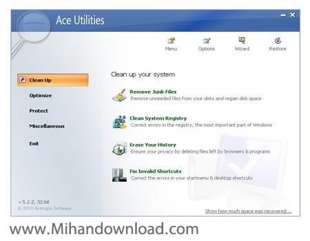 حرفه ای ترین نرم افزار بهینه سازی و پاکسازی سیستم Ace Utilities v5.2.2 Build 471