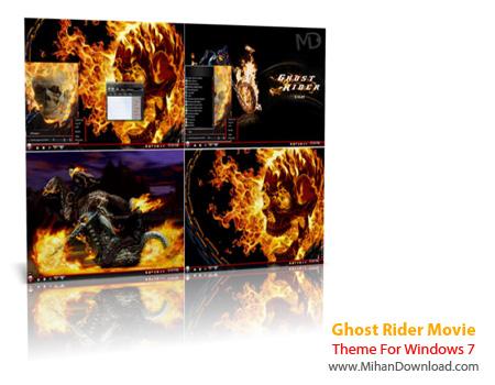 دانلود تم فیلم روح سوار برای ویندوز سون Ghost Rider Movie Theme For Windows 7