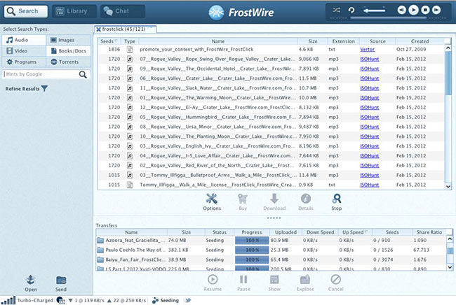 دانلود آخرین نسخه نرم افزار اشتراک گذاری فایل ها FrostWire