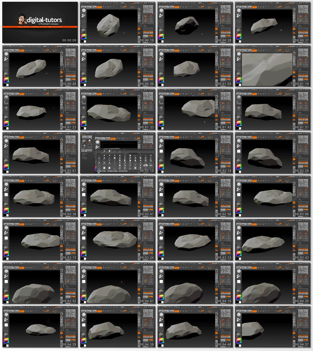 create a rock set for video games in zbrush