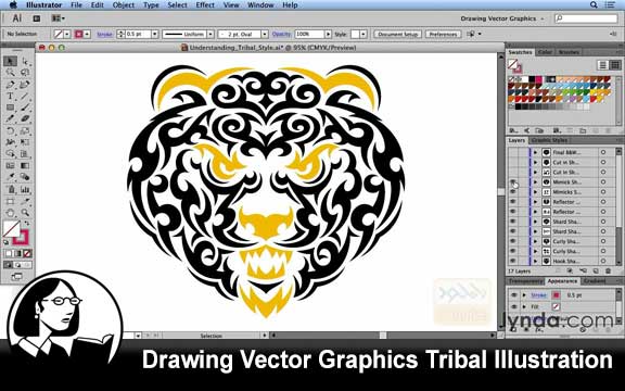 دانلود فیلم آموزشی Drawing Vector Graphics Tribal Illustration