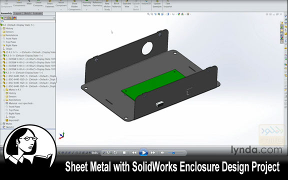 دانلود فیلم آموزشی Sheet Metal with SolidWorks Enclosure Design Project