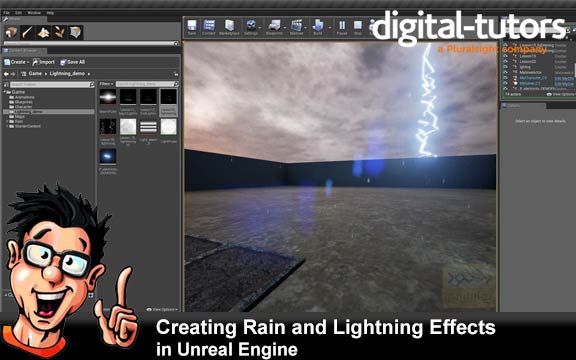 دانلود فیلم آموزشی Creating Rain and Lightning Effects in Unreal Engine