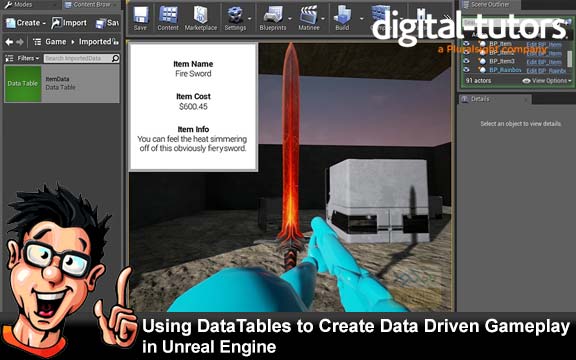 دانلود فیلم آموزشی Using DataTables to Create Data Driven Gameplay in Unreal Engine