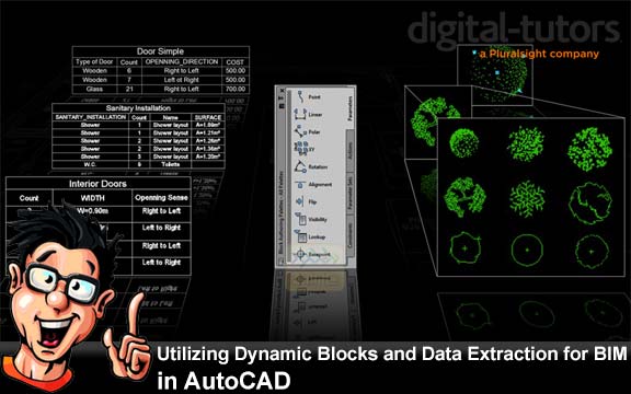 دانلود فیلم آموزشی Utilizing Dynamic Blocks and Data Extraction for BIM in AutoCAD
