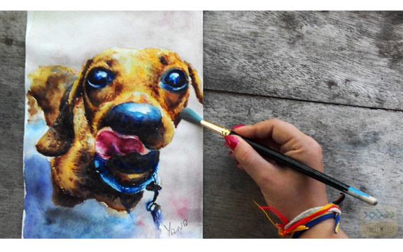 دانلود فیلم آموزشی Watercolor Realistic Dog Portrait