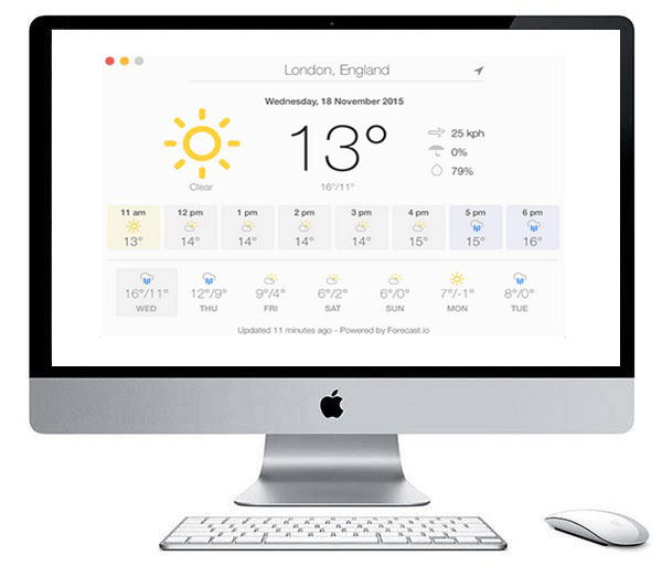 دانلود نرم افزار نمایش تغییرات آب و هوایی در مک Weather Guru