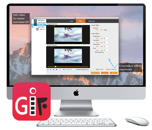 دانلود نرم افزار تبدیل فیلم به تصاویر متحرک GIF در مک Aiseesoft Video To GIF Maker v1.0.53