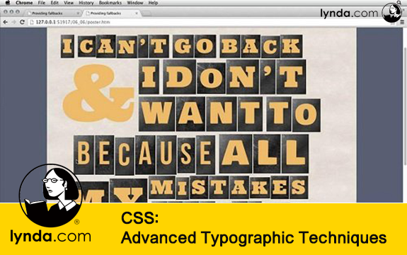 دانلود دوره آموزشی CSS: Advanced Typographic Techniques از Lynda
