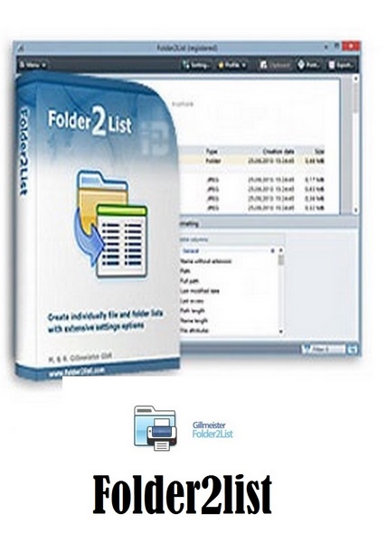 دانلود نرم افزار ایجاد فهرست از پوشه ها و فایل ها Folder2List v3.12.3