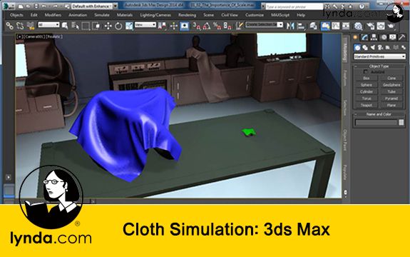 دانلود دوره آموزشی Cloth Simulation: 3ds Max از Lynda