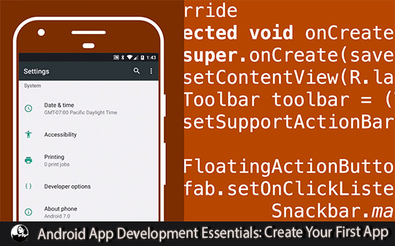 دانلود فیلم آموزشی Android App Development Essentials: Create Your First App