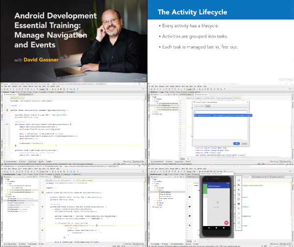 Android Development Essential Training Manage Navigation and Events center
