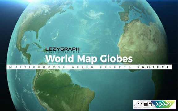 دانلود پروژه آماده افتر افکت Videohive World Map Globes