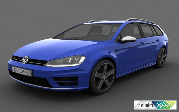 دانلود مدل سه بعدی اتومبیل Volkswagen Golf R Variant 2015
