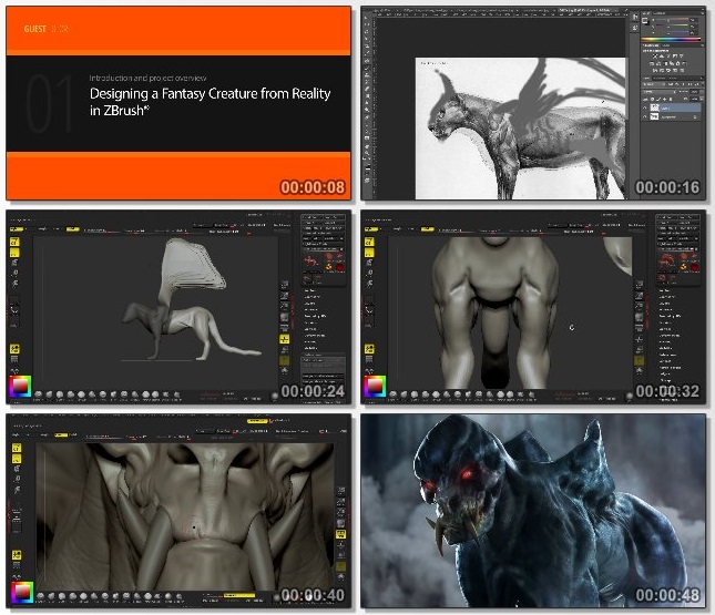 designing a fantasy creature from reality in zbrush free download