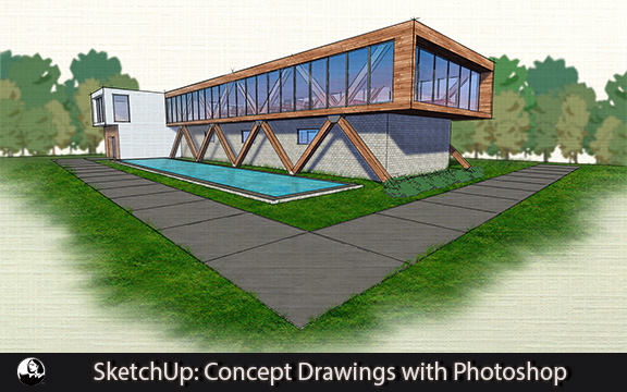 دانلود فیلم آموزشی SketchUp: Concept Drawings with Photoshop