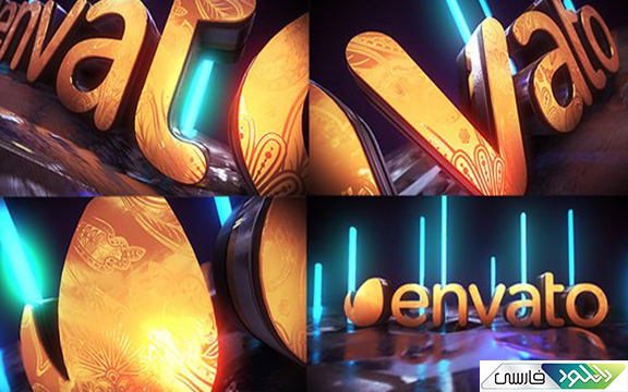 دانلود پروژه افتر افکت Videohive Golden Neon Logo Intro