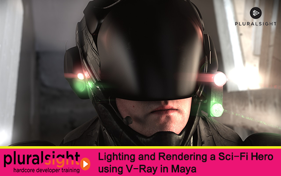 دانلود فیلم آموزشی Lighting and Rendering a Sci-Fi Hero using V-Ray in Maya