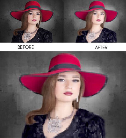 Pixel Art Photoshop Action center