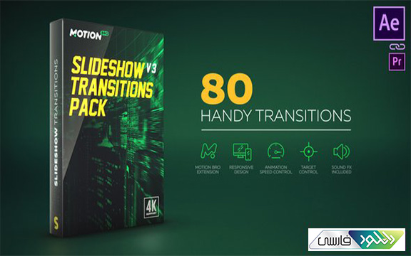 دانلود پروژه افتر افکت Videohive Slideshow Transitions Pack v4