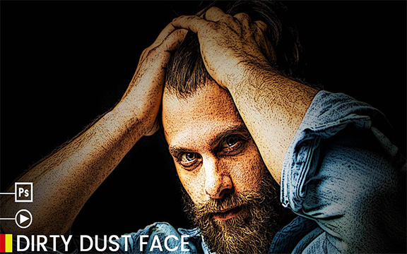 دانلود اکشن فتوشاپ Dirty Dust Face