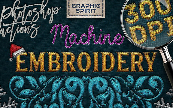 دانلود اکشن فتوشاپ Machine Embroidery