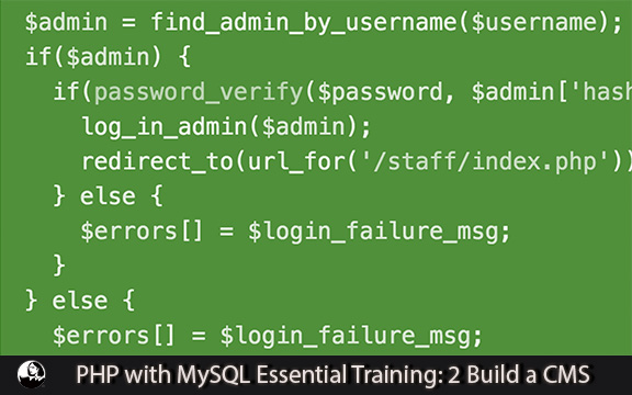 دانلود فیلم آموزشی PHP with MySQL Essential Training: 2 Build a CMS
