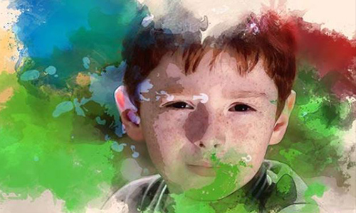 Animated Watercolor Reveal Photoshop Action center