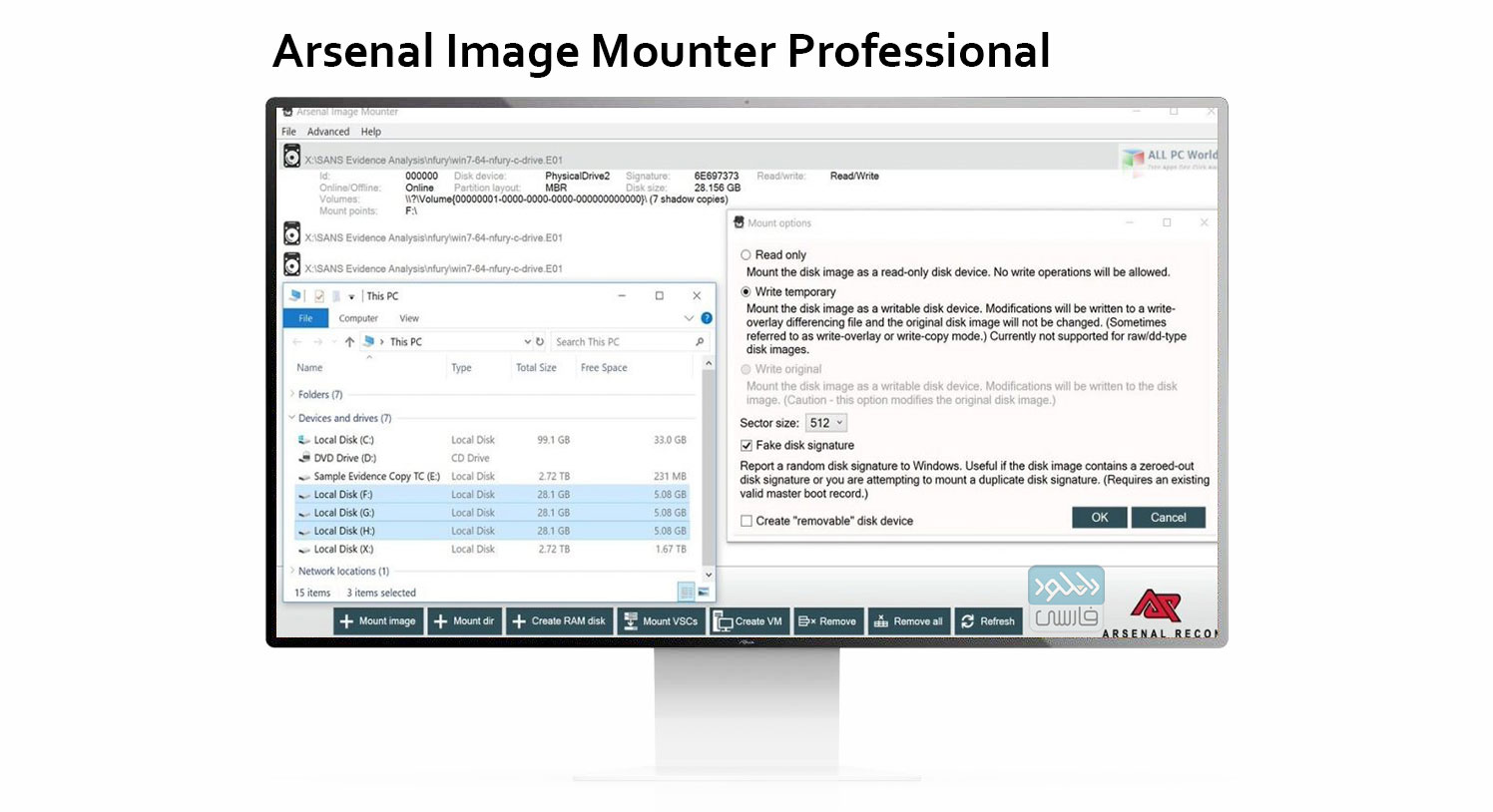 دانلود نرم افزار Arsenal Image Mounter Professional v3.3.138