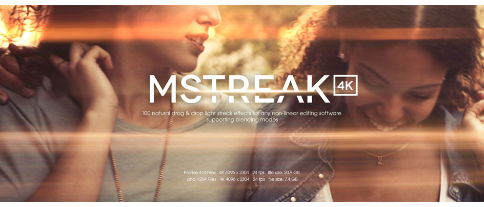 دانلود مجموعه motionVFX mStreak 4K – 100 Natural Drag & Drop Light Leaks