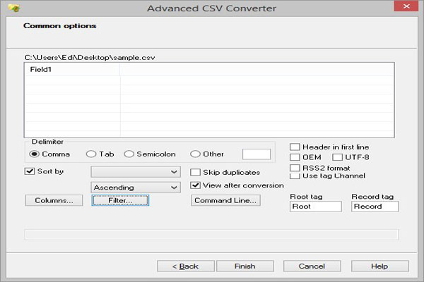 Advanced CSV Converter 7.40 for mac instal free