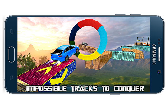 دانلود بازی اندروید Impossible Tracks Stunt Car Racing v2.0