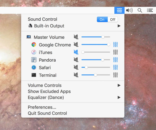 mac sound control different applications