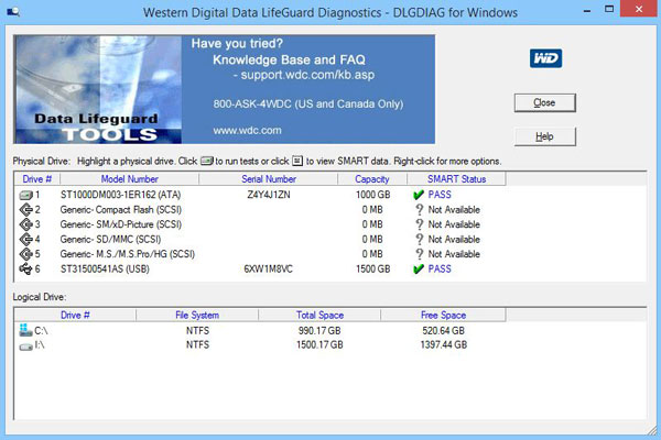 دانلود نرم افزار WD Data Lifeguard Diagnostics V1.37 نسخه ویندوز.