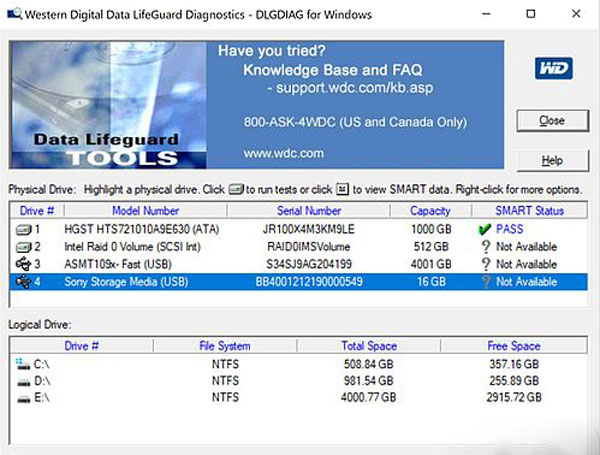 دانلود نرم افزار WD Data Lifeguard Diagnostics V1.37 نسخه ویندوز.