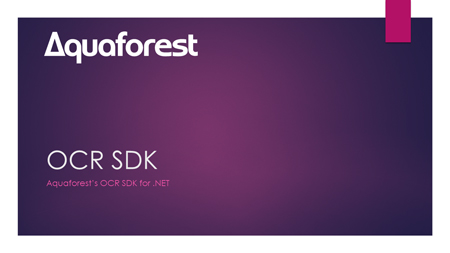 دانلود نرم افزار Aquaforest OCR SDK for .Net v2.10.51008.0